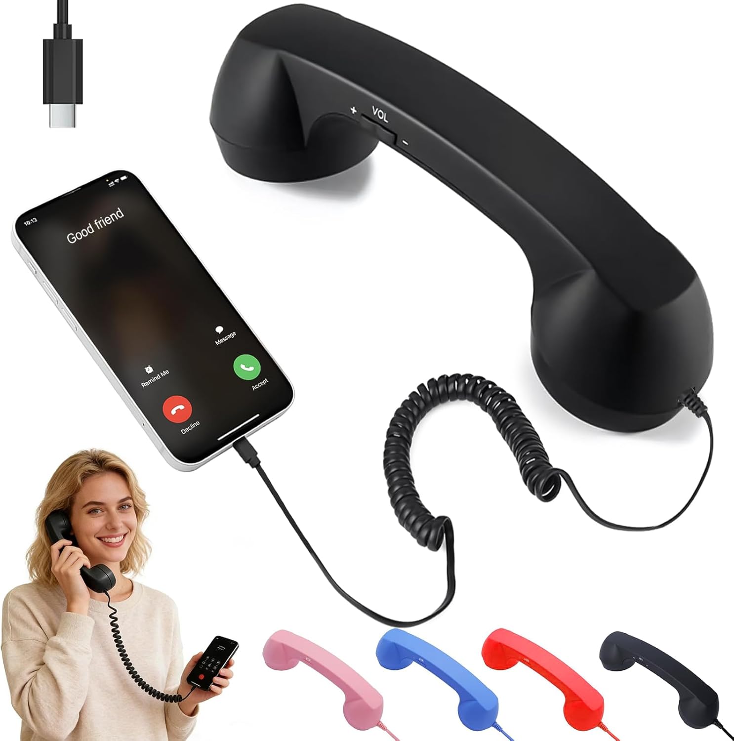 Retro Handset Phone - Handset Retro untuk Ponsel, Handset Telepon