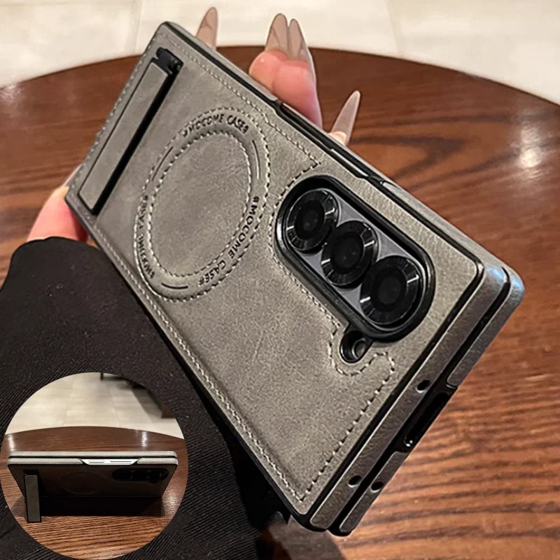 Retro Handset Phone - Casing Ponsel Kulit Retro dengan Tripod