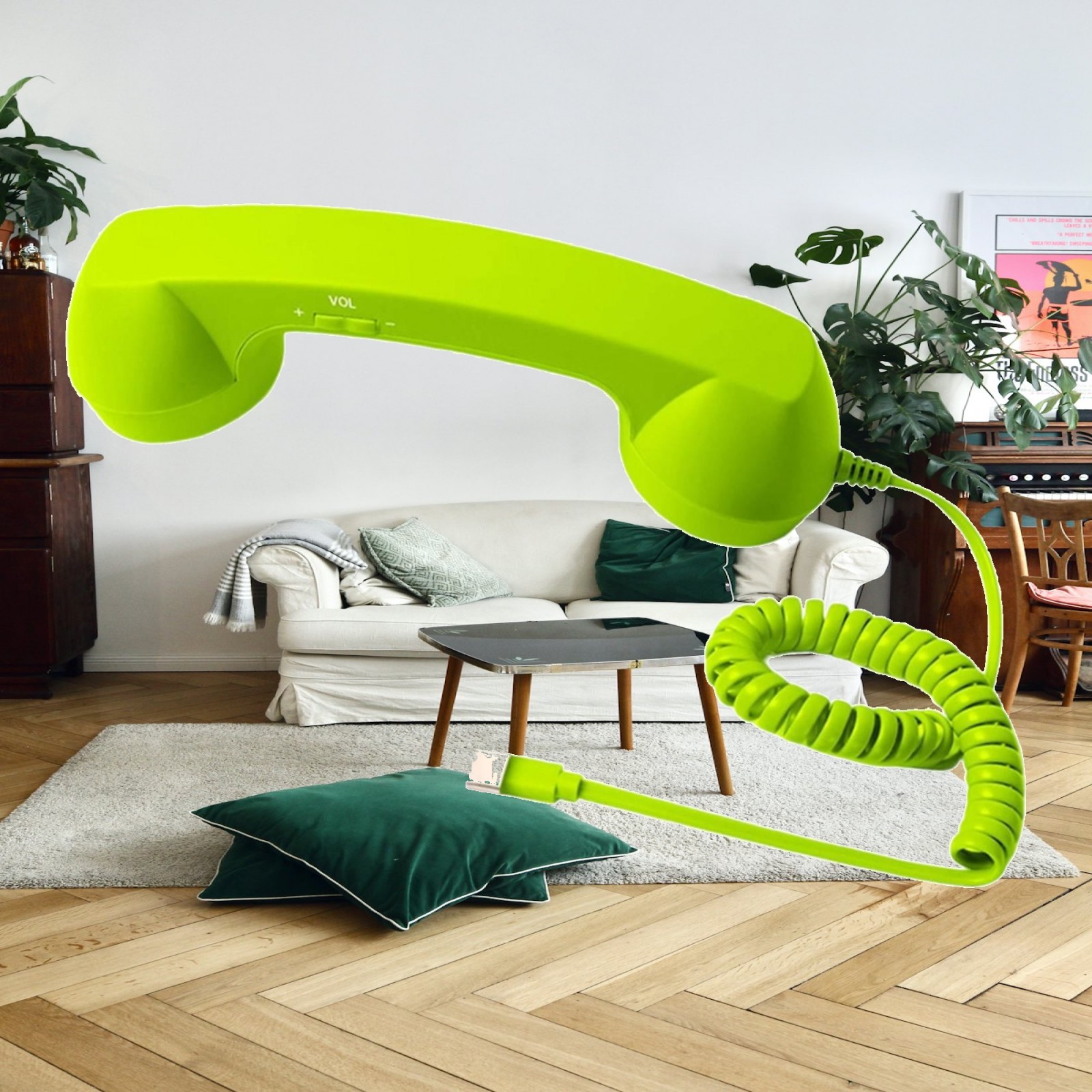 Retro Handset Phone - Telepon Genggam Retro Bahan Plastik Penerima