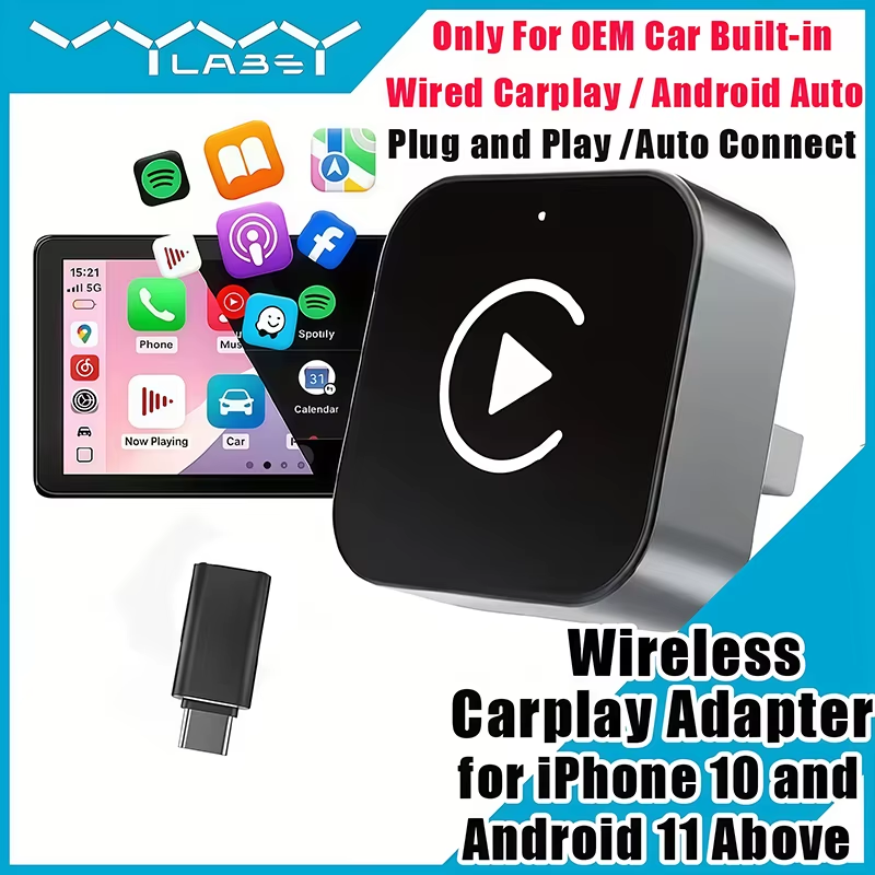 Phone Accessories Unique - Adaptor CarPlay Nirkabel 2-in-1 Plug-and-Play untuk