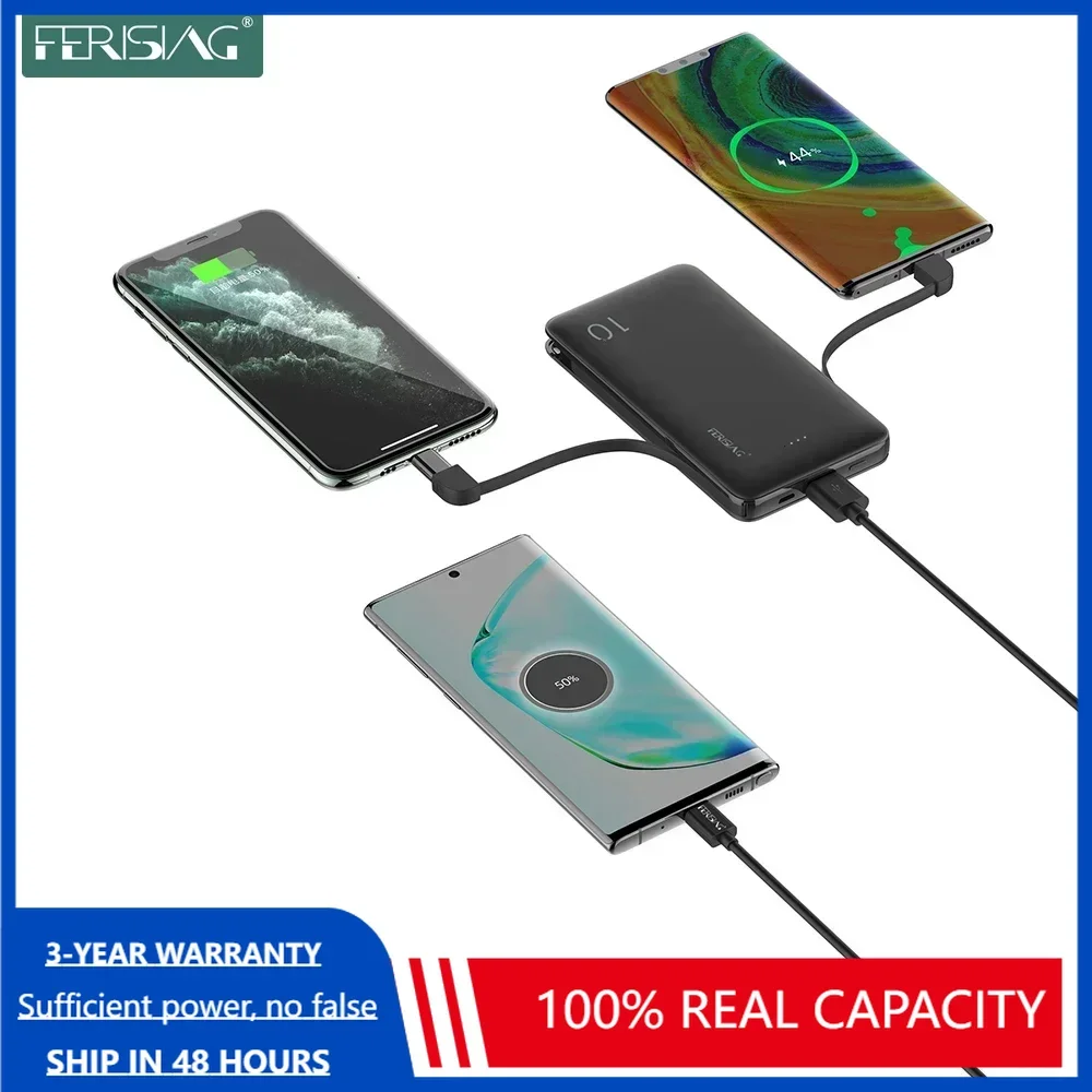 Power Bank Slim - FERISING 3IN1 Power Bank 10000MAh Slim
