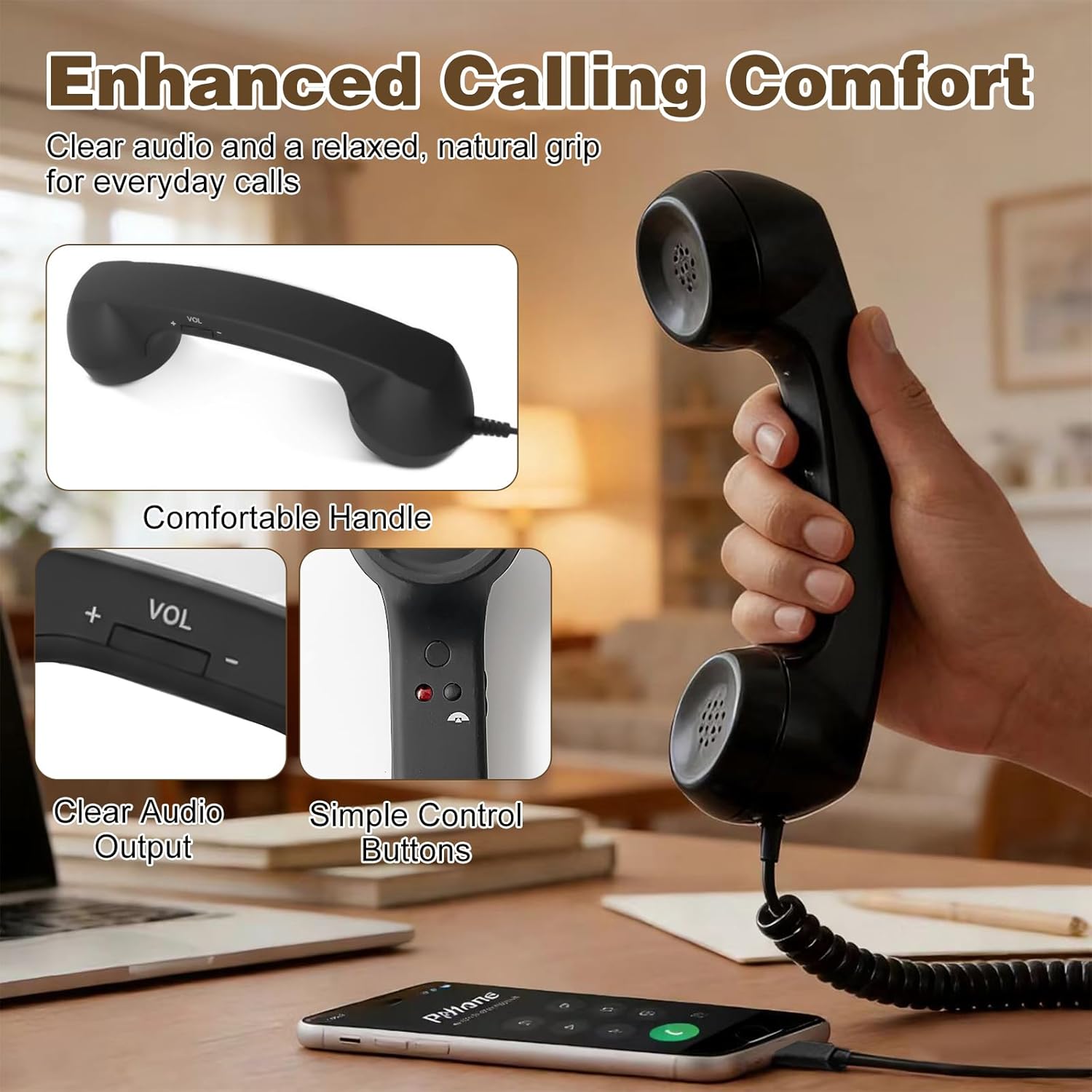 Handset Retro untuk Ponsel, Ha - Retro Handset Phone ulasan dan harga