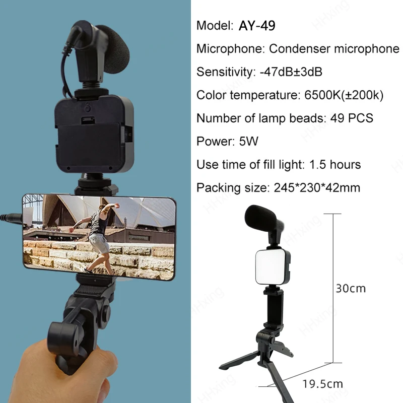 Kit Vlogging Ponsel Pintar den - Youtube Phone Accessories ulasan dan harga
