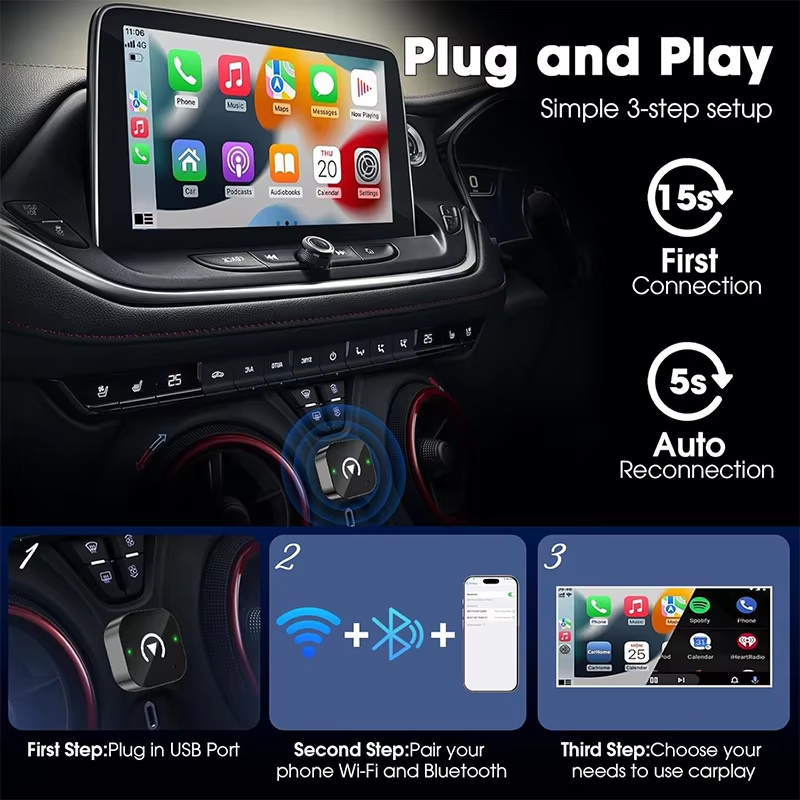 Adaptor CarPlay Nirkabel 2-in- - Phone Accessories Unique ulasan dan harga