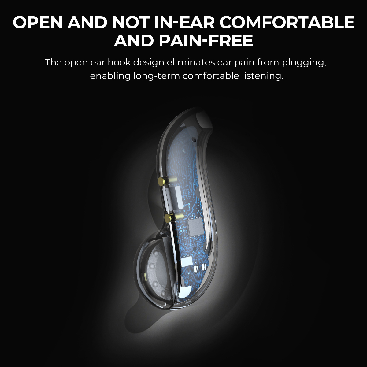 Headphone Bluetooth Open-ear H - Wireless Earbuds Case ulasan dan harga