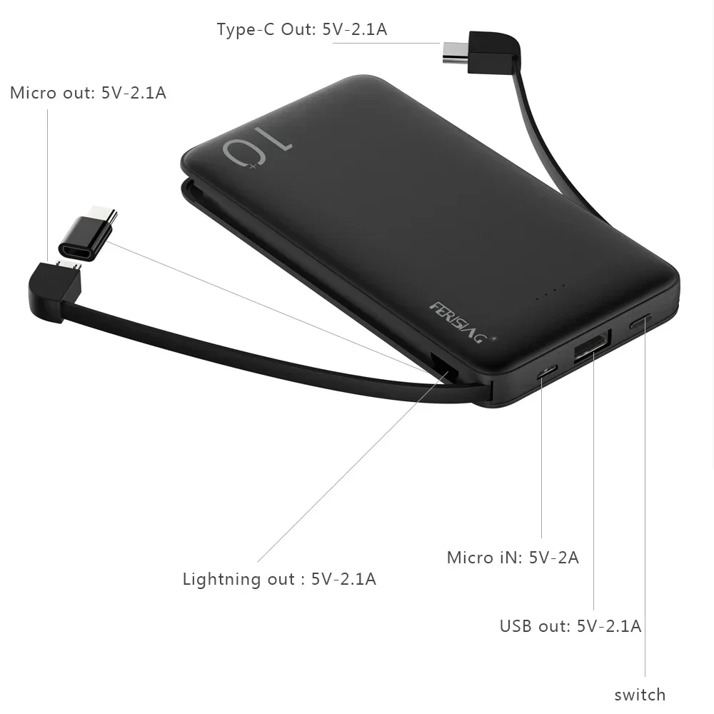 FERISING 3IN1 Power Bank 10000 - Power Bank Slim ulasan dan harga