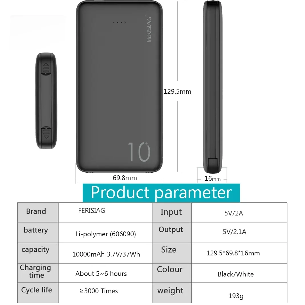 FERISING 3IN1 Power Bank 10000 - Power Bank Slim ulasan dan harga