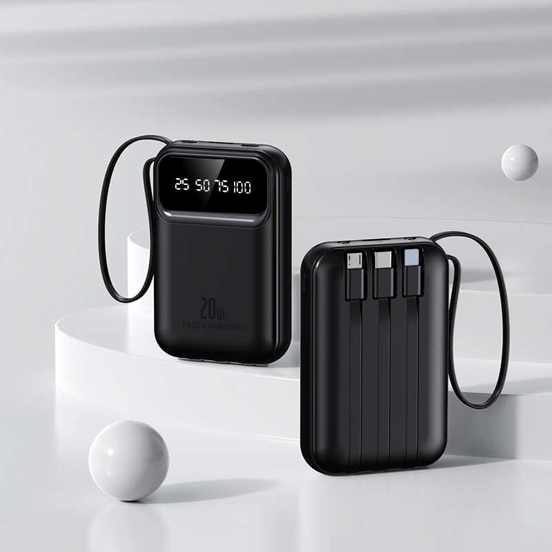Bank Daya Kabel Bawaan 4 Dalam - Power Bank Slim ulasan dan harga